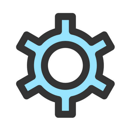 Gear icon vector for settings symbol interface isolated on white backgroundのイラスト素材