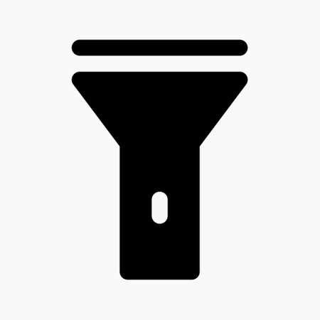 flashlight icon vector. torch symbol suitable for smartphone theme interface. isolated on white backgroundのイラスト素材