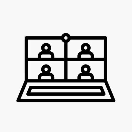 online meeting icon vector. online learning symbol. group video call signのイラスト素材