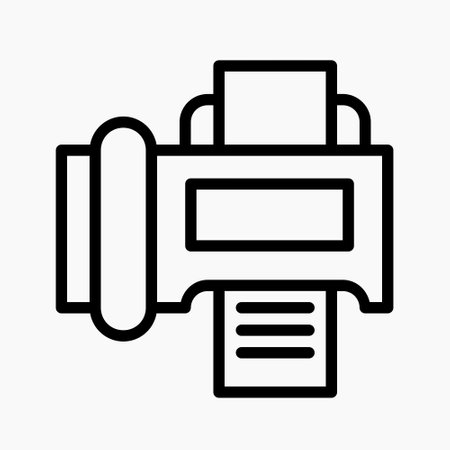 fax icon vector. fax machine symbol for any purposes. communication deviceのイラスト素材