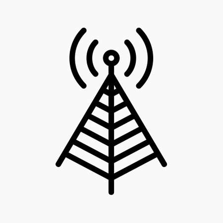 Antenna icon vector isolated on white background, communication symbol for any purposesのイラスト素材