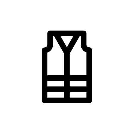 Life jacket icon vector. A thin line sign. Isolated contour symbol illustrationのイラスト素材