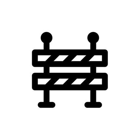 Barrier outline vector icon. Thin line black barrier icon, flat vector simple element illustration from editable construction concept isolated on white background.のイラスト素材