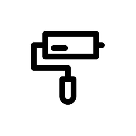 Paint roller icon vector. A thin line sign. Isolated contour symbol illustration.のイラスト素材