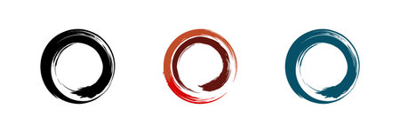 Minimalist icon of a zen circle, representing balance, meditation, and relaxation.のイラスト素材