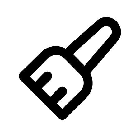 Paint brush vector icon. Black and white paint brush illustration.のイラスト素材