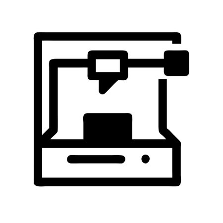 3d printer icon vector. A thin line sign. Isolated contour symbol illustration