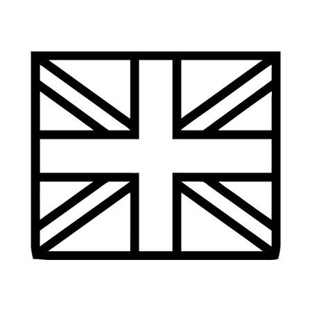 UK Flag Icon Vector. Outline UK Flag Sign. Isolated Contour Symbol Illustrationのイラスト素材