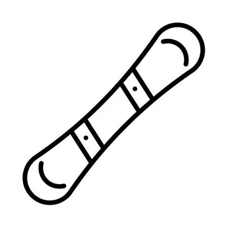 snowboard extreme sport equipment line style icon vector illustration thick lineのイラスト素材
