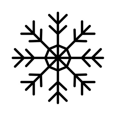 snowflake christmas decoration isolated icon vector illustration line style iconのイラスト素材