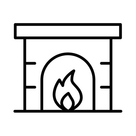 Fireplace icon vector isolated on white background for your web and mobile app designのイラスト素材