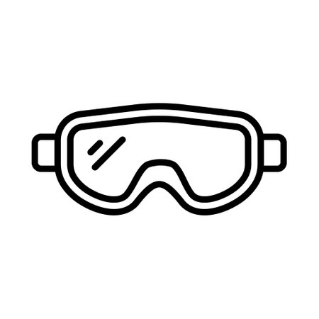 Ski goggles icon vector. A thin line sign. Isolated contour symbol illustrationのイラスト素材