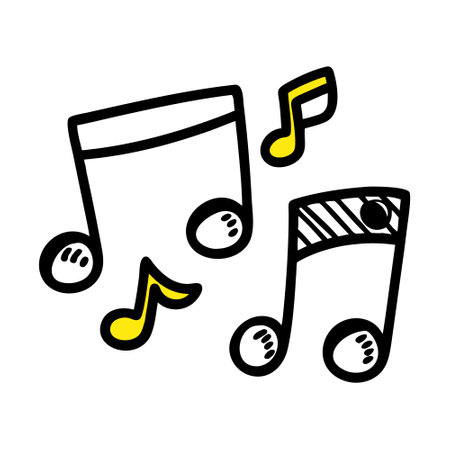 music note doodle style icon design, vector illustration  graphicのイラスト素材