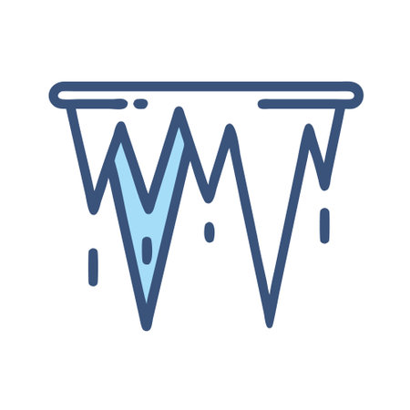 Simplistic icon of icicles, symbolizing cold weather and winter.のイラスト素材