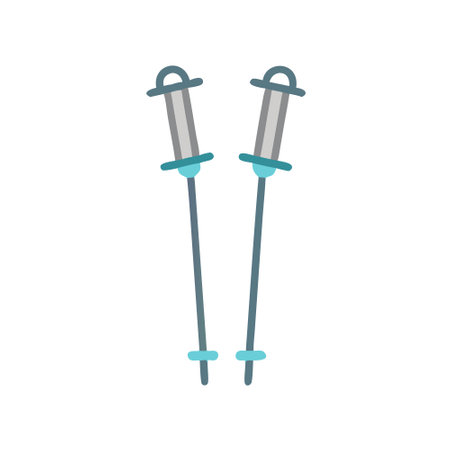 Icon of ski poles, capturing the essence of winter sports and skiing.のイラスト素材