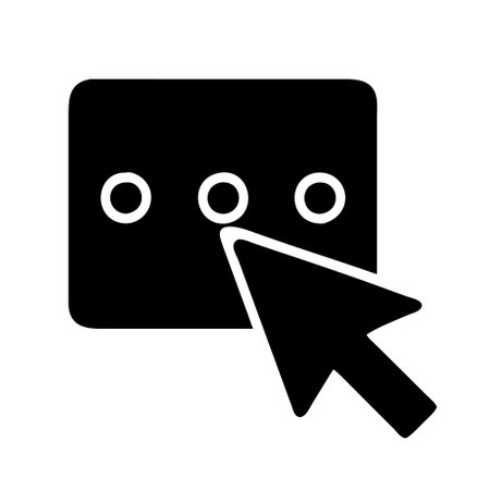 Icon of a cursor clicking a button, symbolizing interaction or navigation.のイラスト素材