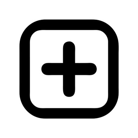 Minimalist plus sign icon, representing addition or positivity.のイラスト素材