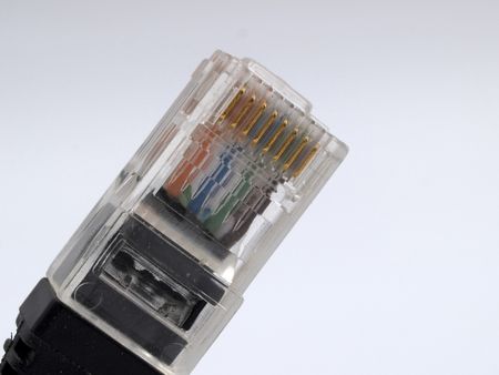 Close up of ethernet conection plug