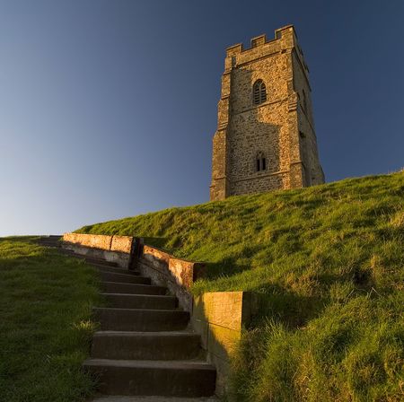 Glastonbury Tor located in Somerset Englandの写真素材