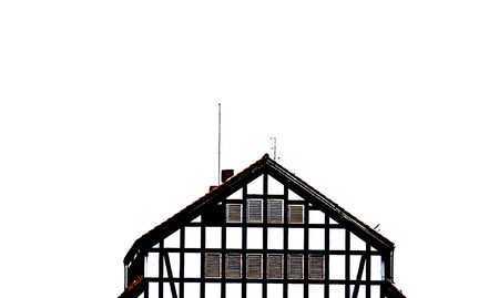 German style building in Lithuania port city and whiteの写真素材