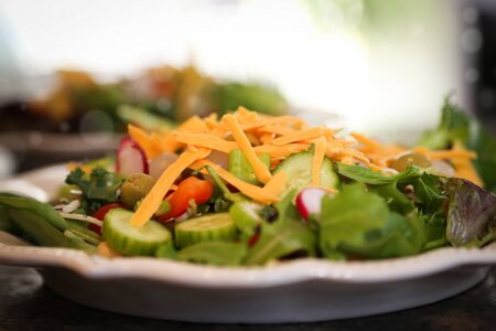 Plate containing a healthy salad - healthy eating basic saladの写真素材