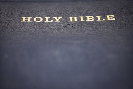 Bible, leather bible with the gold gilded holy bibleの写真素材