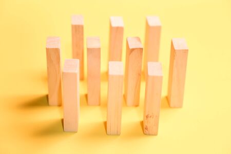 crowd concept - group of bricks standing together. crowd concept.