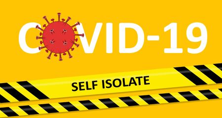 self isolate Covid-19 with virus illustrationの写真素材