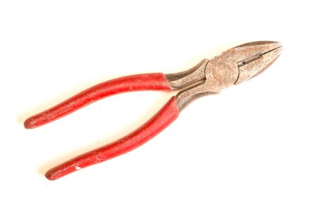 Pliers, closed, Isolated over white backgroundの写真素材
