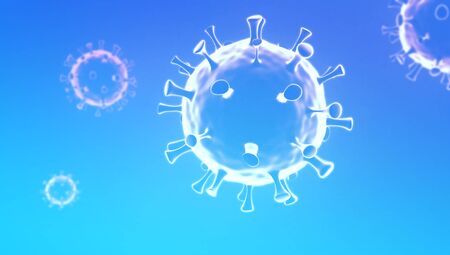 Coronavirus cell of blueの写真素材