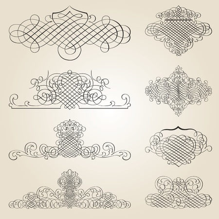 calligraphic design elements and page decorationのイラスト素材