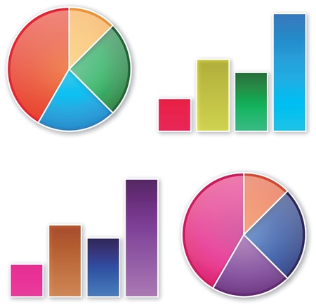 pie and bar business chart in vectorのイラスト素材