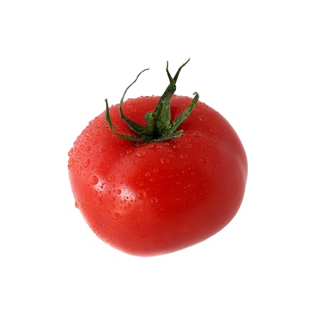 red tomato isolated on white backgroundの写真素材