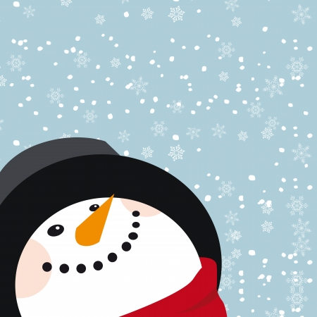 vector snowman see snow from skyのイラスト素材