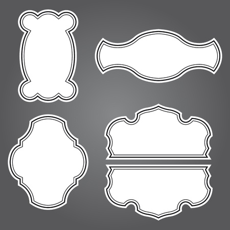 vintage frame set global colors for easy editingのイラスト素材