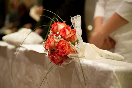 wedding ceremony, bride and groom during wedding day の写真素材