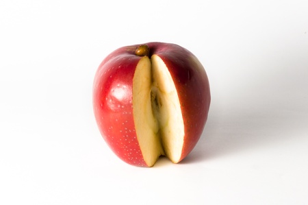 red apple without a part on a white background.の写真素材