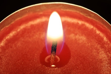 Close-up of a red candleの写真素材