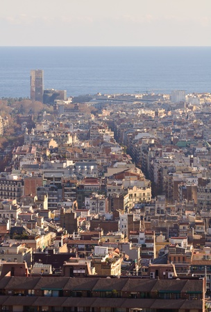 Barcelona city view from distance  Barcelona, Spain の写真素材