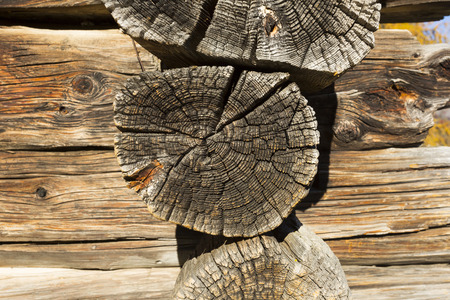 Detail of a mountain hutの写真素材