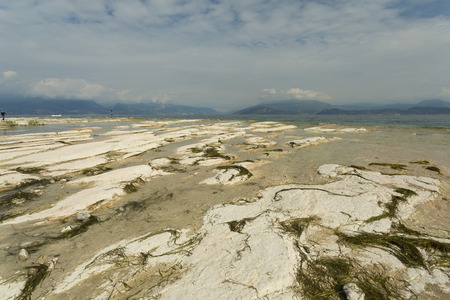 The lake of Garda in Sirmioneの写真素材