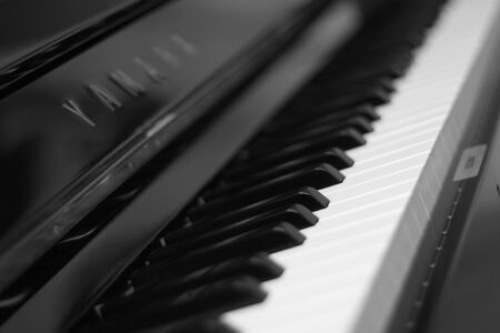 White and black pianoの写真素材
