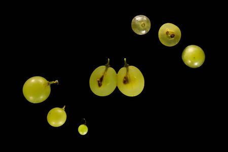 Grapes sequence on black backgroundの写真素材