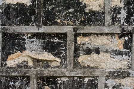 Old grey brick background textureの写真素材