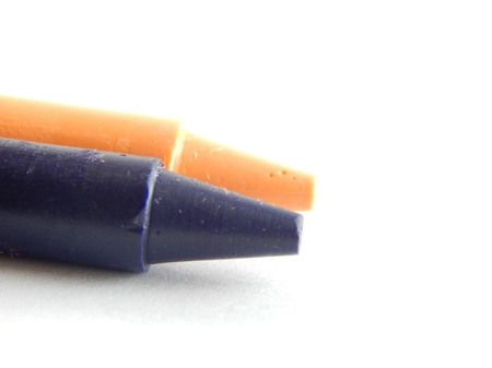 This is a picture of crayons isolated on a white background.の写真素材