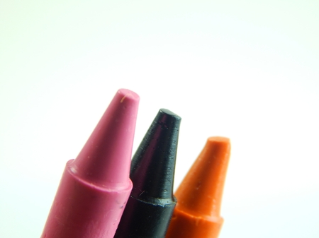 This is a picture of crayons isolated on a white background.の写真素材