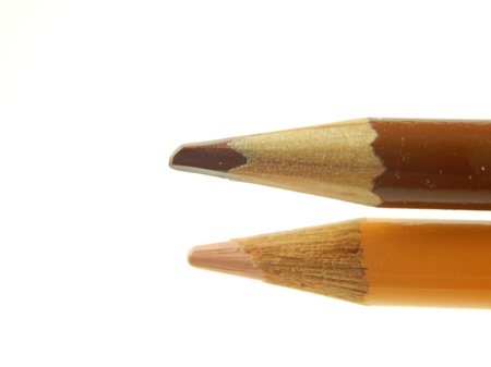 This is a picture of color pencils isolated on a white background.の写真素材
