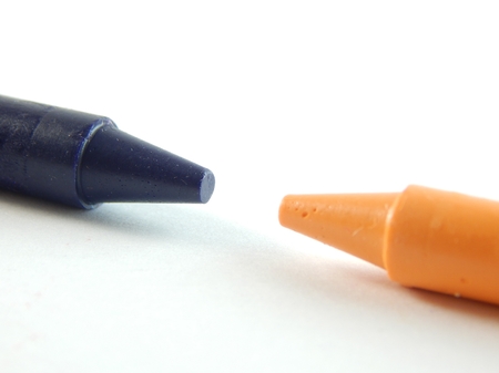 This is a picture of crayons isolated on a white background.の写真素材