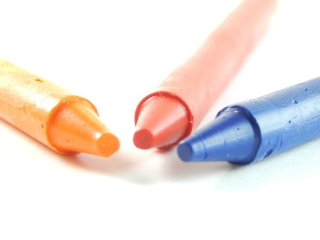 This is a picture of crayons isolated on a white background.の写真素材