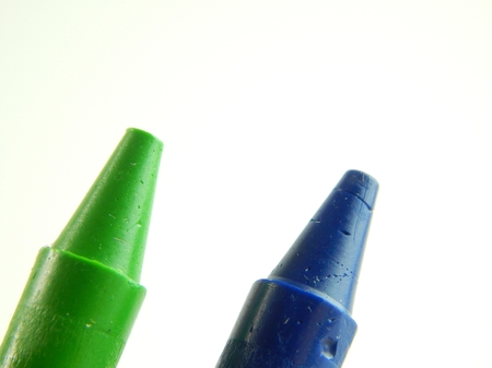 This is a picture of a crayon isolated on a white background.の写真素材